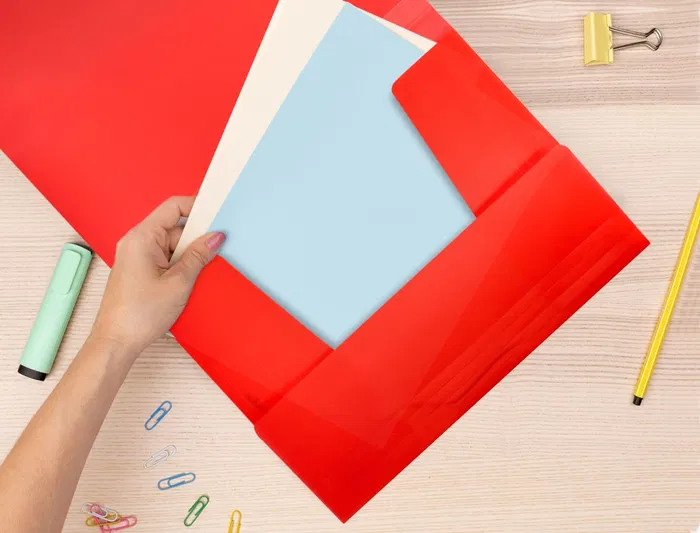 Liderpapel Carpeta con Gomas Tres Solapas Polipropileno DIN A4 Rojo Translúcido