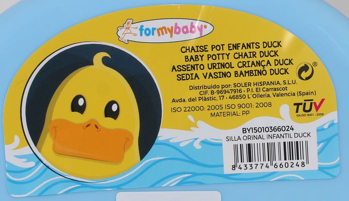 Formybaby Silla Orinal Infantil Duck 24 cm ancho x 23 cm alto x 34 cm largo (12 Unidades)