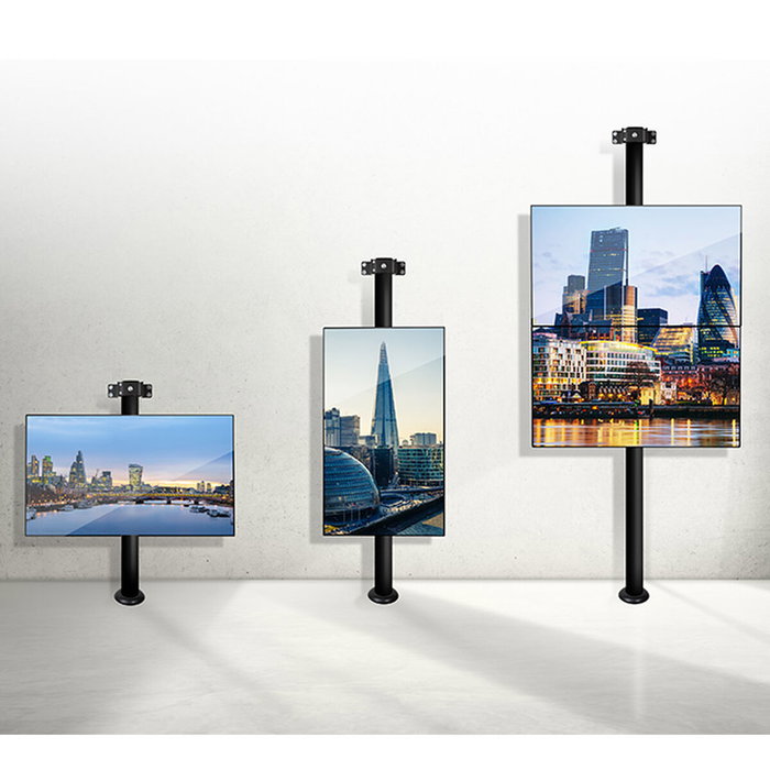 B-Tech BT7831 Soporte de montaje en pared para postes de 50 mm, Negro