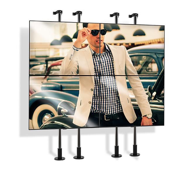 B-Tech BT7831 Soporte de Pared para Postes Ø50mm, Carga Máx. 150kg, Negro