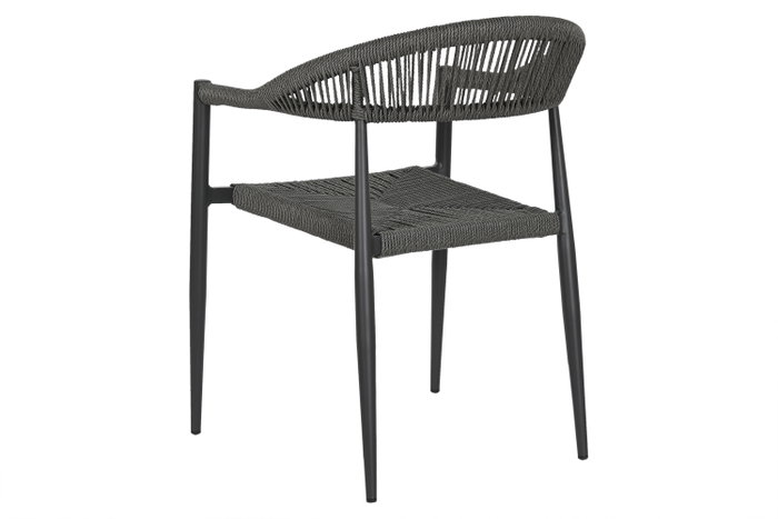 DKD Home Decor Silla de Aluminio y Ratán Negro