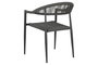 DKD Home Decor Silla de Aluminio y Ratán Negro
