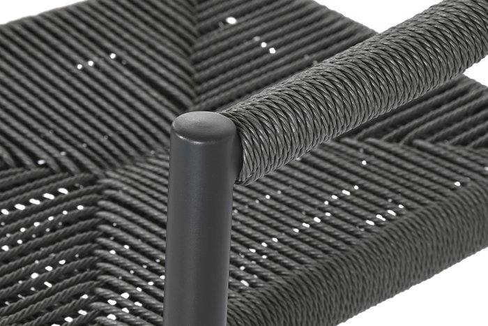 DKD Home Decor Silla de Aluminio y Ratán Negro