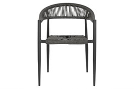 DKD Home Decor Silla de Aluminio y Ratán Negro