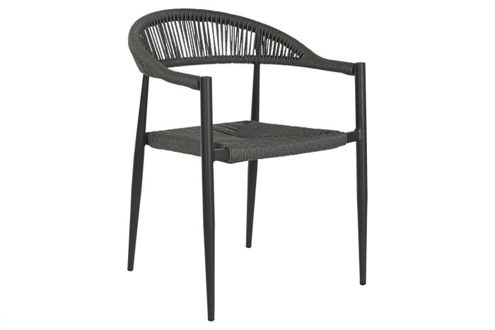 DKD Home Decor Silla de Aluminio y Ratán Negro
