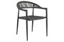 DKD Home Decor Silla de Aluminio y Ratán Negro