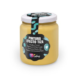 Tcolors Pintura Acrílica Efecto Tiza Color Mostaza 175 ml, Apta para Juguetes Infantiles y Material Infantil, Alta Cubrición, No Necesita Imprimación, Normativa EN71-3