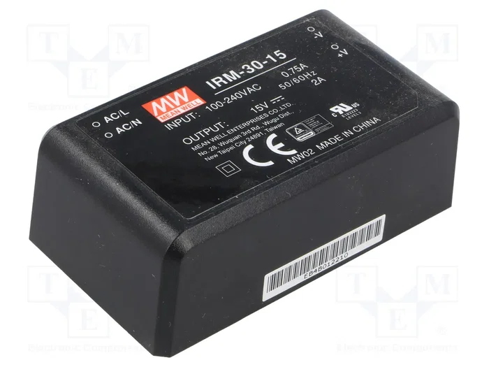 MEAN WELL IRM-30-15 Convertidor AC/DC 30W 15V 2A MEAN WELL IRM-30-15 Convertidor AC/DC 30W 15V 2A