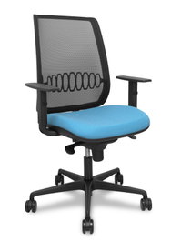 PIQUERAS Y CRESPO Silla Alares sincro malla negra y asiento azul cielo