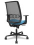 PIQUERAS Y CRESPO Silla Alares sincro con respaldo de malla negra y asiento azul cielo