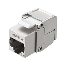 Lanview Keystone Jack apantallado Cat6a con tapa abatible para paneles de parcheo y cableado de datos