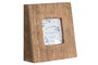 DKD Home Decor Marco de Foto 10x10 Natural Mango y Cristal 19.5 x 5.5 x 19.5 cm