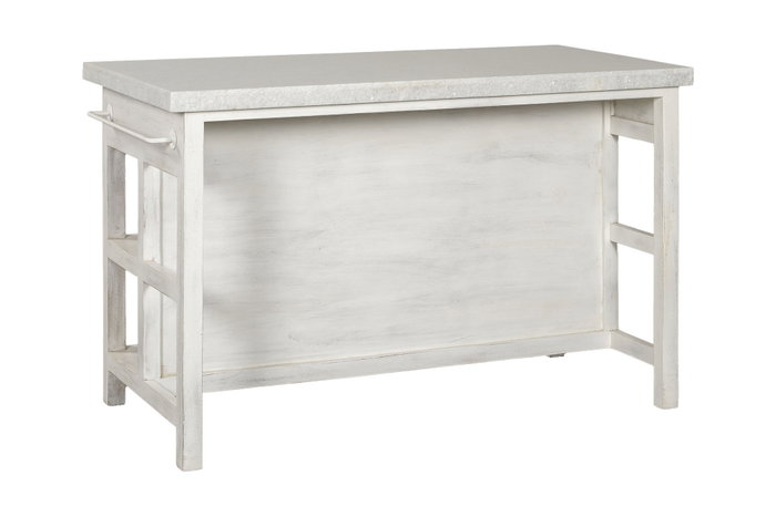 DKD Home Decor Isla de Cocina de Madera y Mármol Blanca