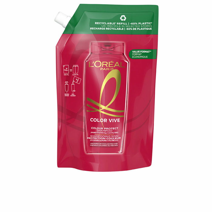 L'Oréal Paris Elvive Color-Vive Champú Protector Recarga Eco Pack 500 ml L'Oréal Paris Elvive Color-Vive Champú Protector Recarga Eco Pack 500 ml