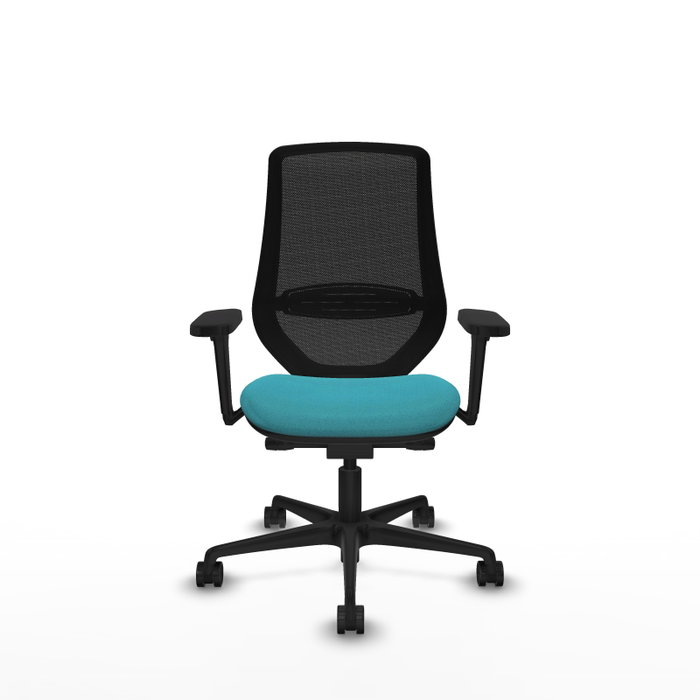 PIQUERAS Y CRESPO Silla de oficina Mardos con mecanismo Sincro/Traslack, Tela Turquesa y Malla Negra PIQUERAS Y CRESPO Silla de oficina Mardos con mecanismo Sincro/Traslack, Tela Turquesa y Malla Negra