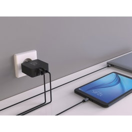 Green Cell CHAR10 Cargador 45W con 2 Puertos USB-C y USB 3.0, Negro