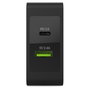 Green Cell CHAR10 Cargador de 45W con 2 Puertos USB-C/USB 3.0 y Cable USB-C de 2m, Negro