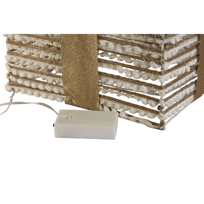 DKD Home Decor Set de Regalo 3 LED Ratán Blanco 25x25x25 cm