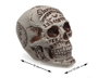 Calavera decorativa con grabados y efecto envejecido 13x16x18cm