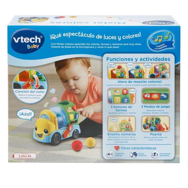 VTech Hormigonera Mixter Colores con Luz, 75 Canciones, Sonidos y Frases en Español, Juguete Educativo para Bebés (12-36 Meses) VTech Hormigonera Mixter Colores con Luz, 75 Canciones, Sonidos y Frases en Español, Juguete Educativo para Bebés (12-36 Meses)
