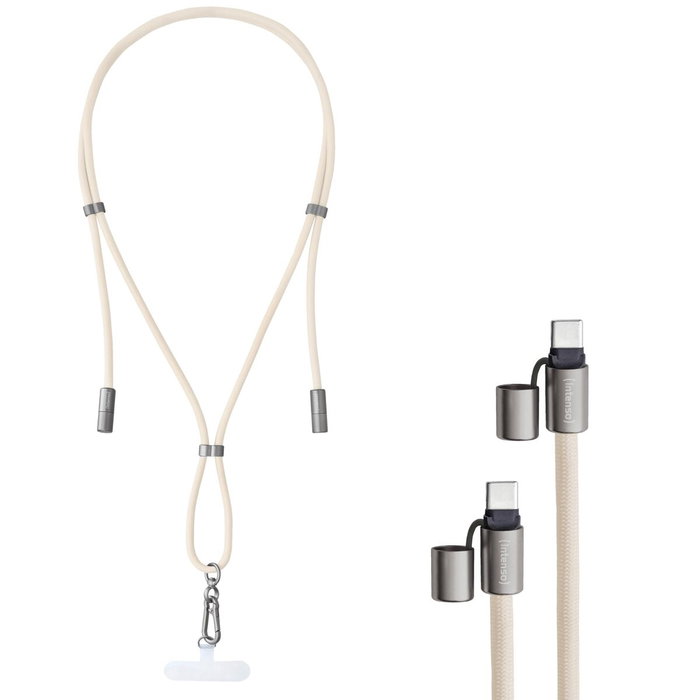 Intenso Cable USB-C a USB-C Lanyard 1,65m Beige 7991001