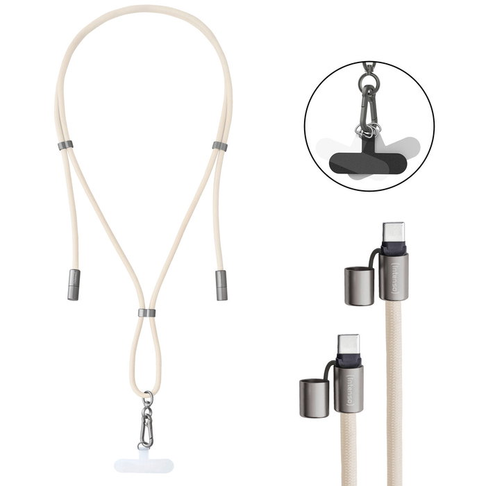 Intenso Cable USB-C a USB-C Lanyard 1,65m Beige 7991001