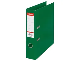 Esselte Archivador de Palanca N 1 DIN A4, Cartón Forrado, Lomo 75 mm, Color Verde