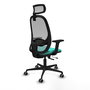 PIQUERAS Y CRESPO Silla de oficina Cilanco con mecanismo Sincro/Traslack, Turquesa y Gris