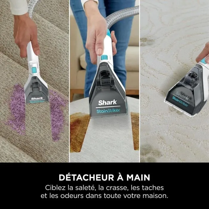 Shark PX200EUT StainStriker Aspirador de Mano para Alfombras con 5 Accesorios, 450W, 1.25L Tanque de Agua Fresca y Bolsa de Almacenamiento