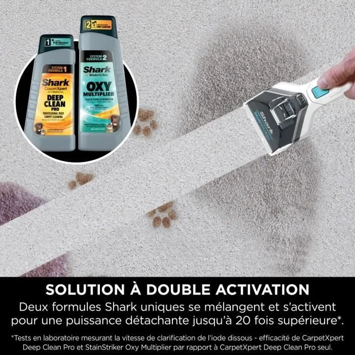 Shark PX200EUT StainStriker Aspirador de Mano para Alfombras con 5 Accesorios, 450W, 1.25L Tanque de Agua Fresca y Bolsa de Almacenamiento