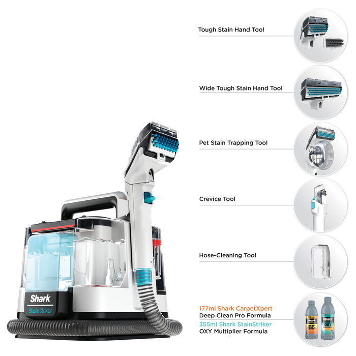 Shark PX200EUT StainStriker Limpiador de Manchas con 5 Accesorios para Alfombras