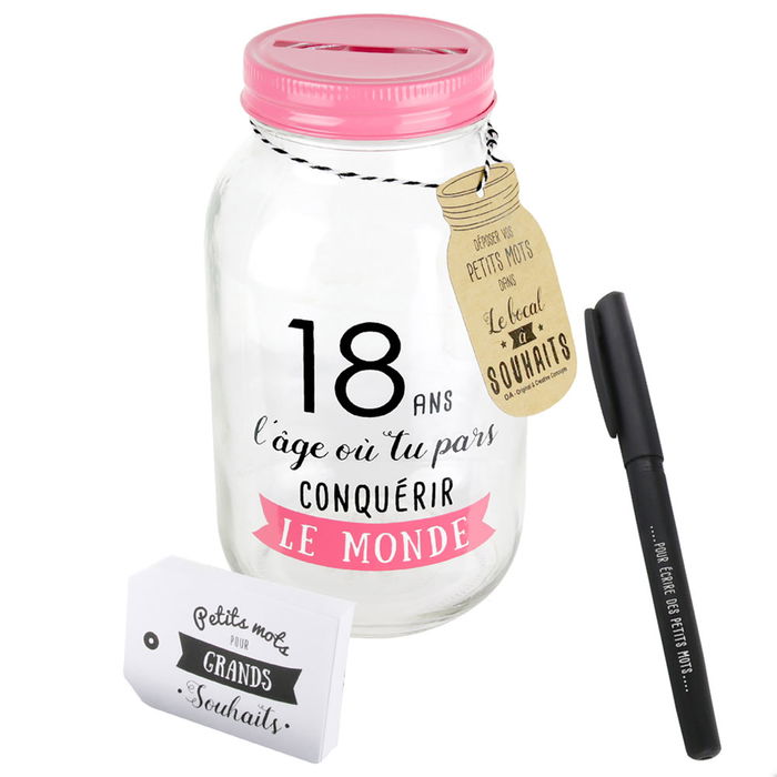 Dites-le avec des Mots Tarro Deseos Cumpleaños Hucha 18, 20, 30, 40, 50, 60 Años Regalo Original Dites-le avec des Mots Tarro Deseos Cumpleaños Hucha 18, 20, 30, 40, 50, 60 Años Regalo Original