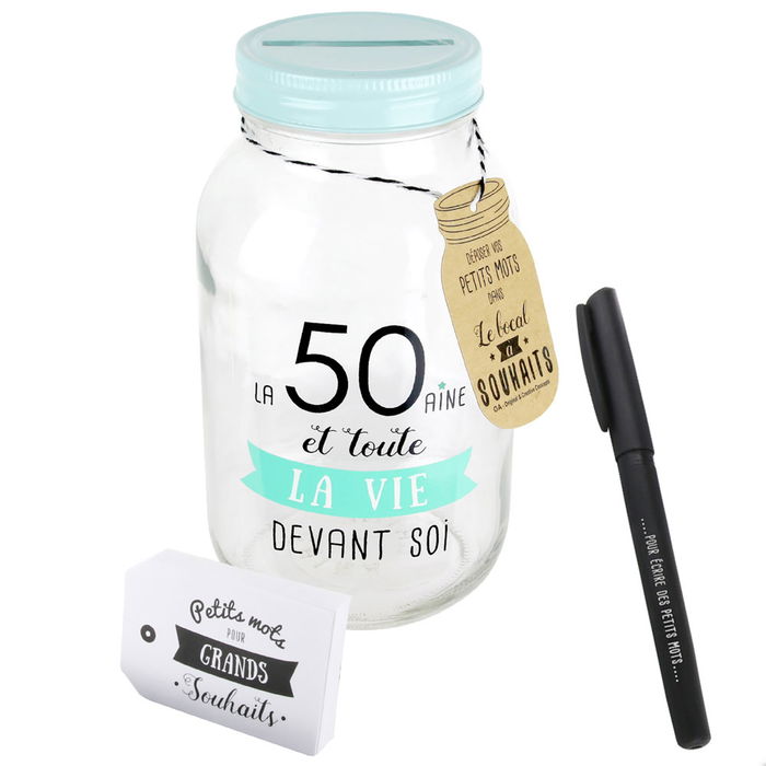 Dites-le avec des Mots Tarro Deseos Cumpleaños Hucha 18, 20, 30, 40, 50, 60 Años Regalo Original Dites-le avec des Mots Tarro Deseos Cumpleaños Hucha 18, 20, 30, 40, 50, 60 Años Regalo Original