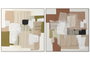 DKD Home Decor Cuadro Lienzo Abstracto Surtido de 2 Piezas en Verde y Greige
