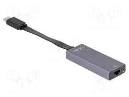 DeLOCK Adaptador de red USB Type-C a 2,5 Gigabit LAN RJ45 Gris