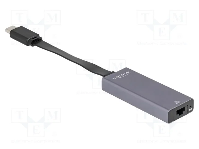 DeLOCK Adaptador de red USB Type-C a 2,5 Gigabit LAN RJ45 Gris