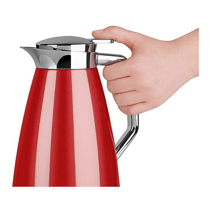 Emsa Plaza F4140300 - Térmica Isolierkanne, 1 Litro, Color Rojo, Acero Inoxidable