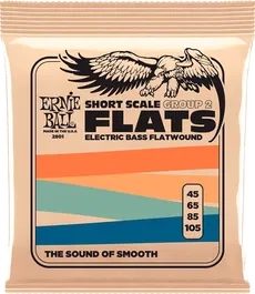 Ernie Ball Juego Bajo Eléctrico Entorchado Plano Group II Short Scale 45-105