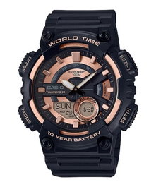 Casio AEQ-110W-1A3 con esfera rosa y correa negra