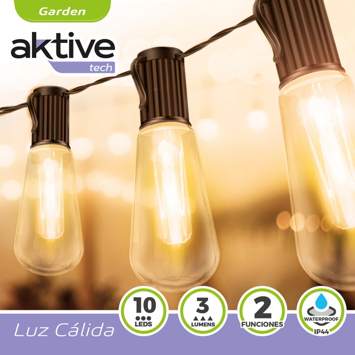 AKTIVE Guirnalda Solar de 2m con 10 Luces