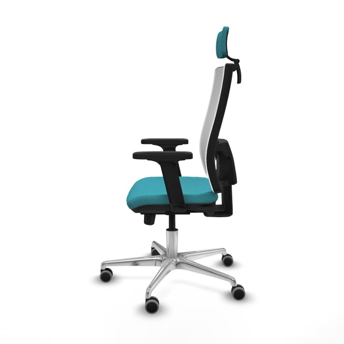PIQUERAS Y CRESPO Silla de oficina Horna con mecanismo Sincro/Traslack, Turquesa y Blanco PIQUERAS Y CRESPO Silla de oficina Horna con mecanismo Sincro/Traslack, Turquesa y Blanco