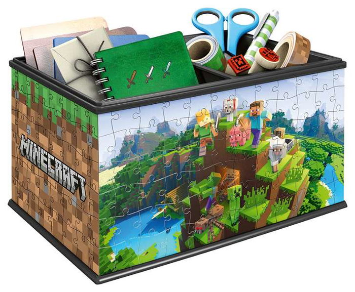 Ravensburger Puzzle 3D Caja Minecraft 22.60x15.50x13.50 cm - Edad 8+ - Multilingüe