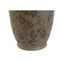 DKD Home Decor Jarrón de Gres con Diseño de Hojas Mate Marrón y Verde