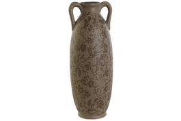 DKD Home Decor Jarrón Shabby Cottage 23 Marrón Verde Gres 13 x 35 x 13 cm