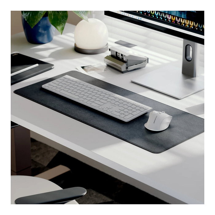 ALOGIC Apex Ratón Inalámbrico Bluetooth y RF para Oficina, Blanco, 6400 DPI, 7 Botones Programables, Ergonómico para Diestros, Hasta 104 Horas de Batería