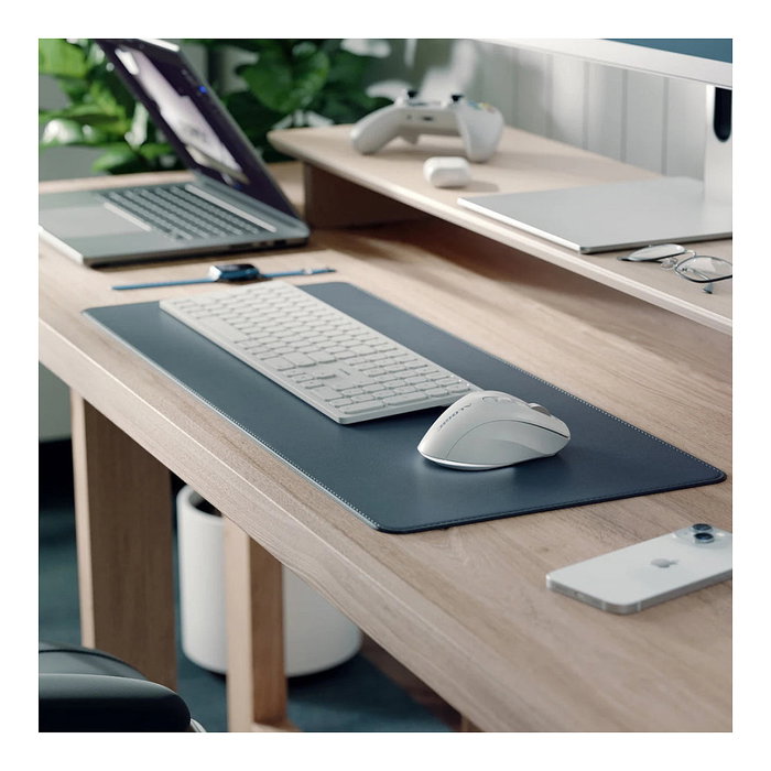 ALOGIC Apex Ratón Inalámbrico Bluetooth y RF para Oficina, Blanco, 6400 DPI, 7 Botones Programables, Ergonómico para Diestros, Hasta 104 Horas de Batería