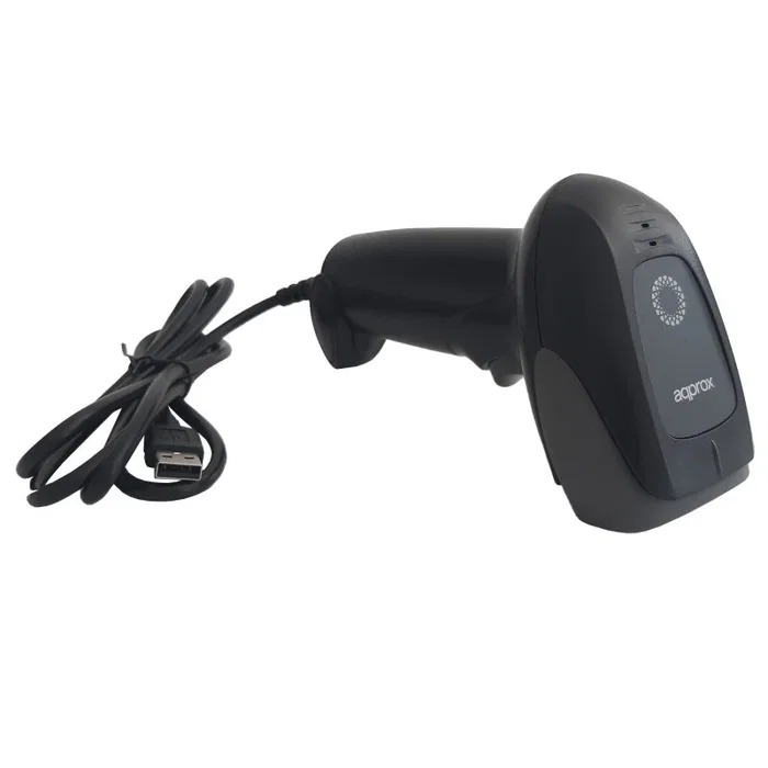 APP LS11 Lector de códigos de barras portátil 1D Láser, para comercio y almacén, lectura rápida, conexión USB, color Negro