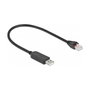 DeLOCK Cable de conexión serial USB 2.0 Tipo-A a RS-232 RJ45, 25 cm negro