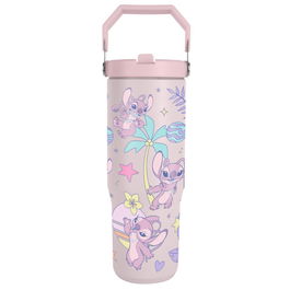 PYRAMID Vaso termo Angel Stitch Disney 880ml - Botella térmica de acero inoxidable con diseño de personaje, 880 ml