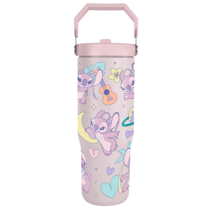 PYRAMID Vaso termo Angel Stitch Disney 880ml - Botella térmica de acero inoxidable con diseño de personaje, 880 ml